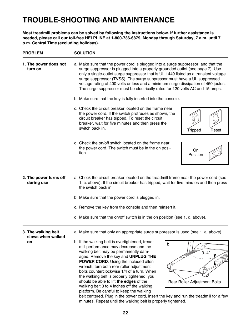 Trouble-shooting and maintenance | Healthrider 831.299300 User Manual | Page 22 / 30