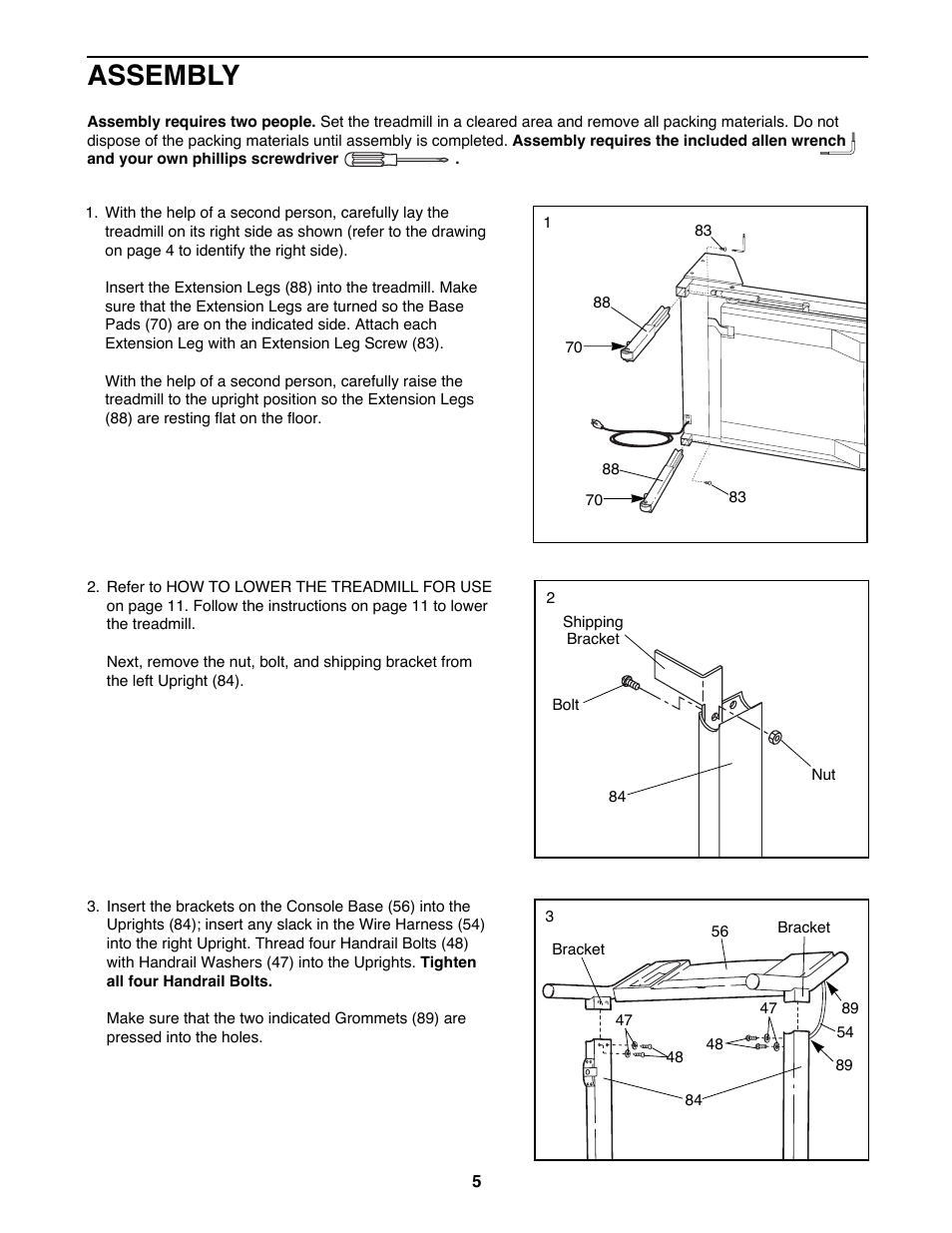 Assembly | Healthrider 831.297830 User Manual | Page 5 / 19