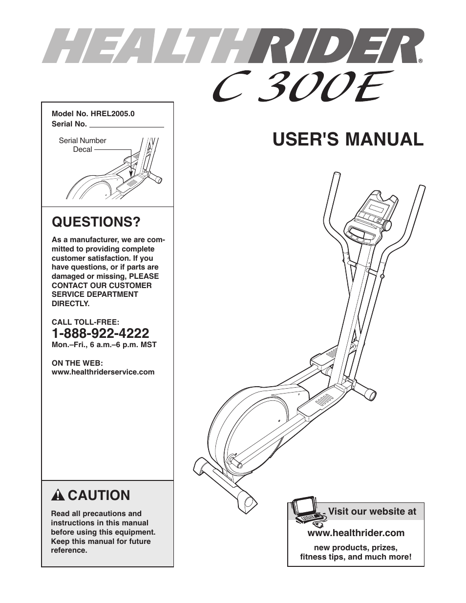 Healthrider HREL2005.0 User Manual | 16 pages