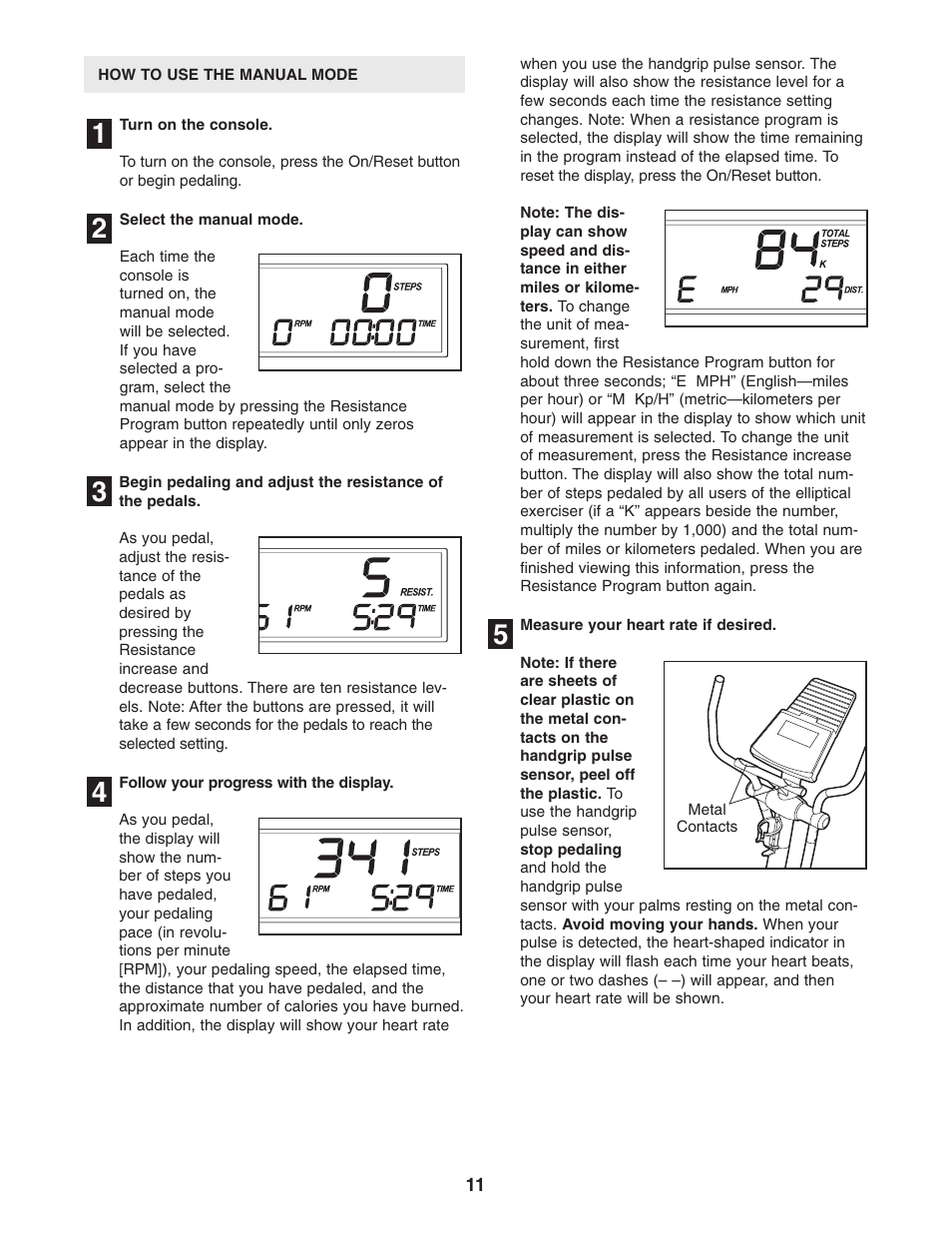 Healthrider C225e HRMSEL2105.0 User Manual | Page 11 / 20