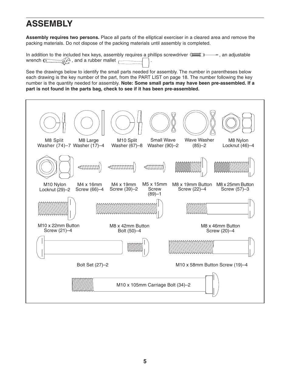 Assembly | Healthrider C225e HRMSEL2105.0 User Manual | Page 5 / 20