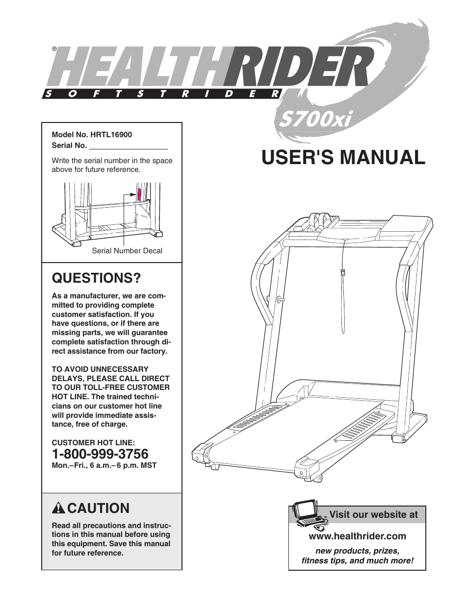 Healthrider HRTL16900 User Manual | 34 pages