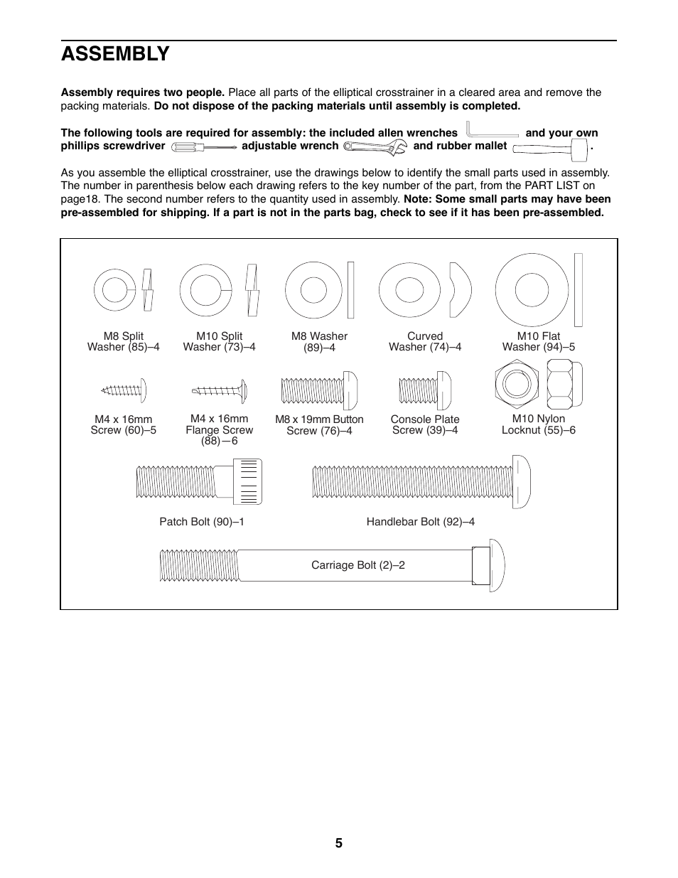 Assembly | Healthrider E660 Elliptical Crosstrainer HREL09984 User Manual | Page 5 / 20