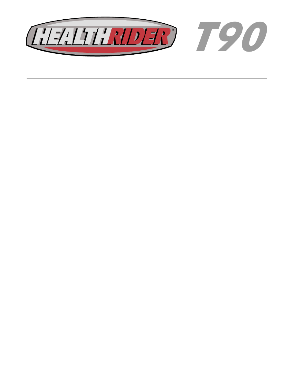 Healthrider T90 User Manual | Page 2 / 34