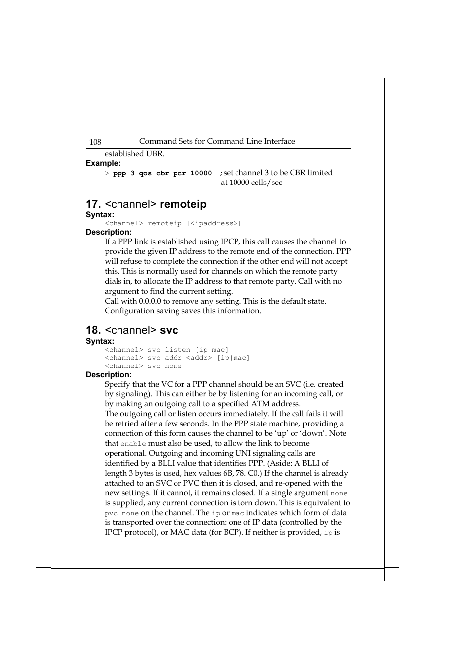 <channel> remoteip, <channel> svc | Heritage Kayaks Heritage Series User Manual | Page 113 / 164