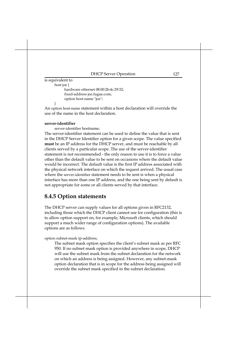 5 option statements | Heritage Kayaks Heritage Series User Manual | Page 132 / 164