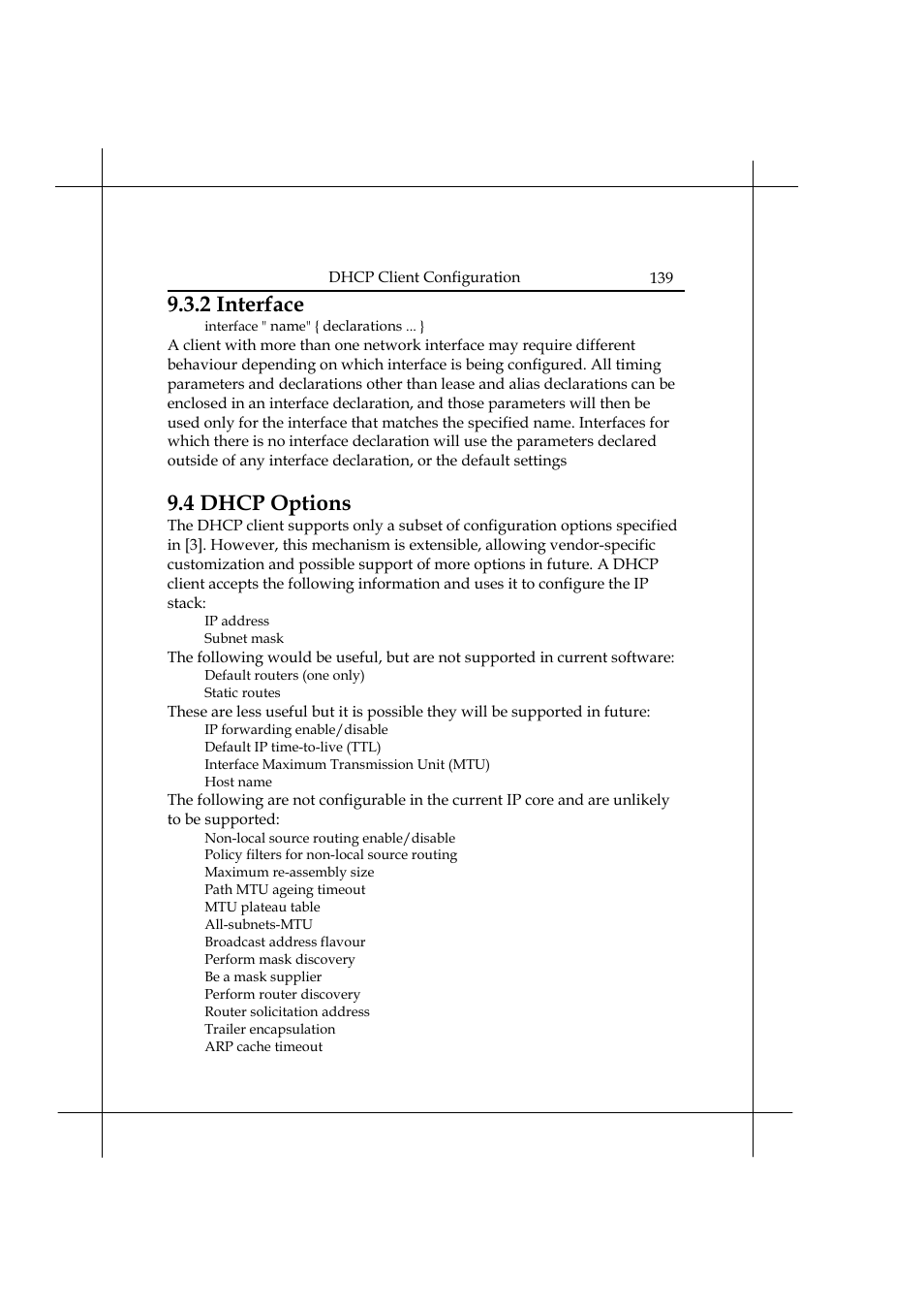 2 interface, 4 dhcp options | Heritage Kayaks Heritage Series User Manual | Page 144 / 164