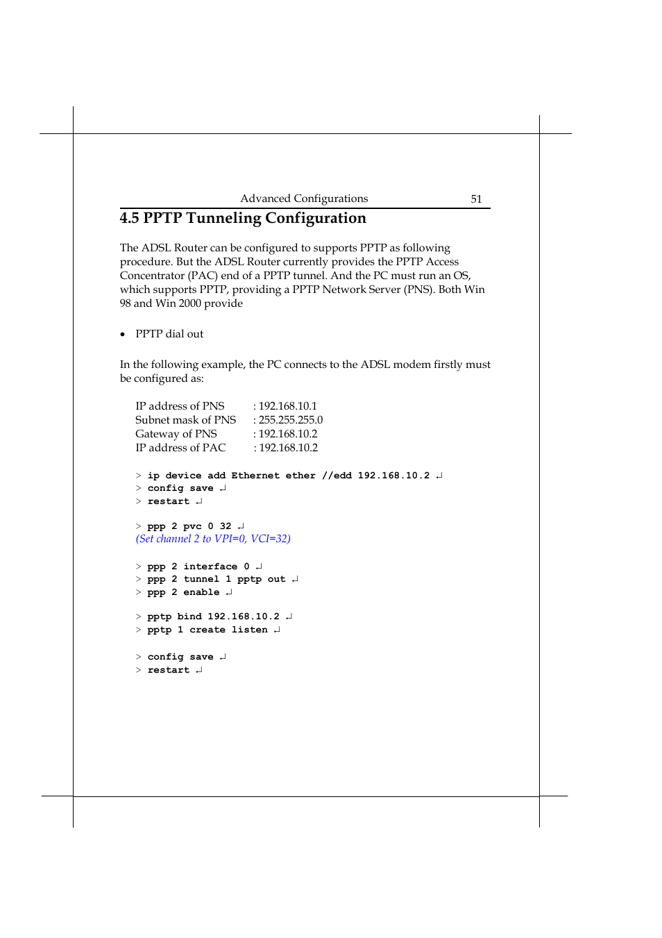 5 pptp tunneling configuration | Heritage Kayaks Heritage Series User Manual | Page 56 / 164