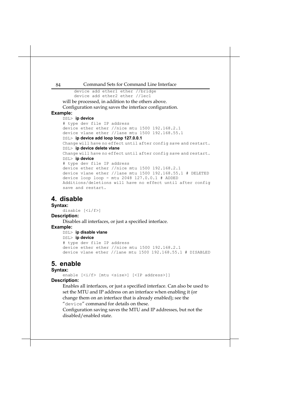 Disable, Enable | Heritage Kayaks Heritage Series User Manual | Page 89 / 164