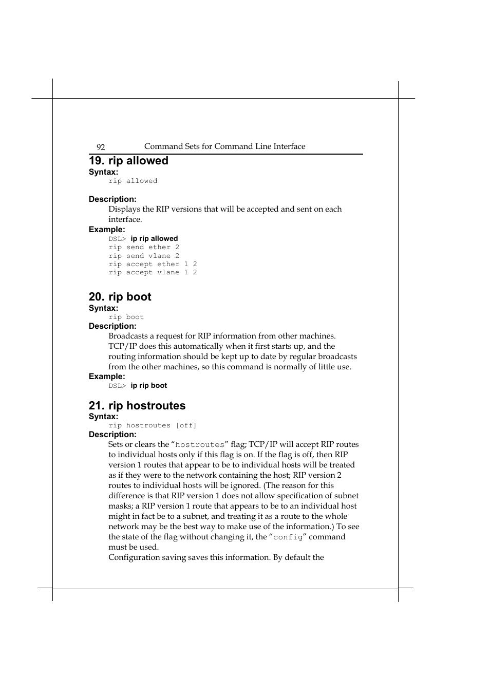 Rip allowed, Rip boot, Rip hostroutes | Heritage Kayaks Heritage Series User Manual | Page 97 / 164