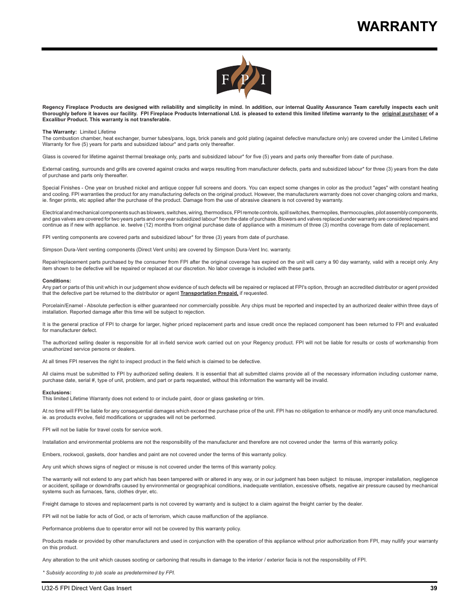 Warranty | Hampton Direct U32 User Manual | Page 39 / 40