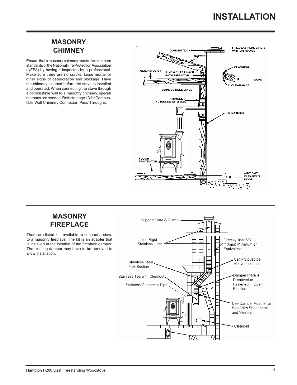 Installation | Hampton Direct H200 User Manual | Page 13 / 36