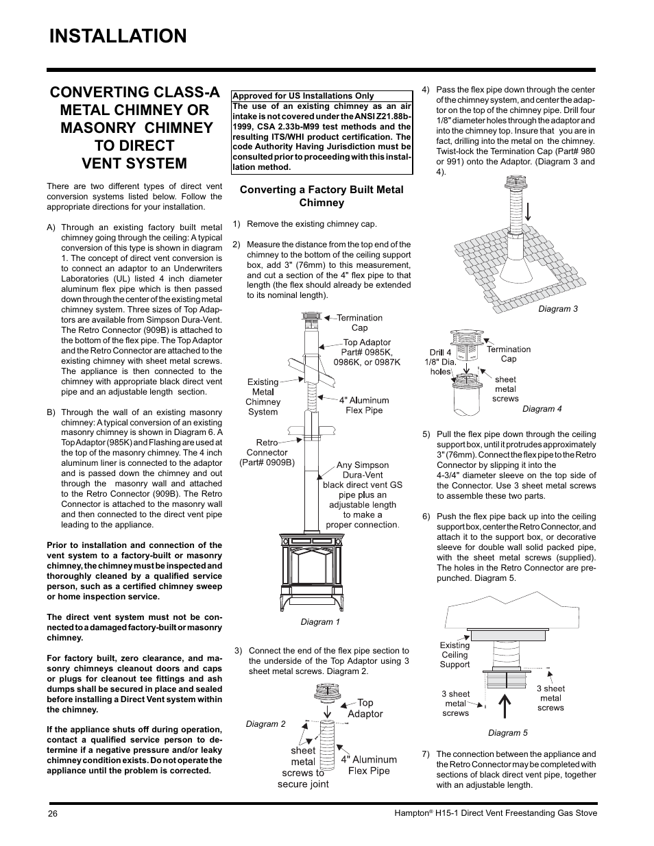 Installation | Hampton Direct H15-LP1 User Manual | Page 26 / 48