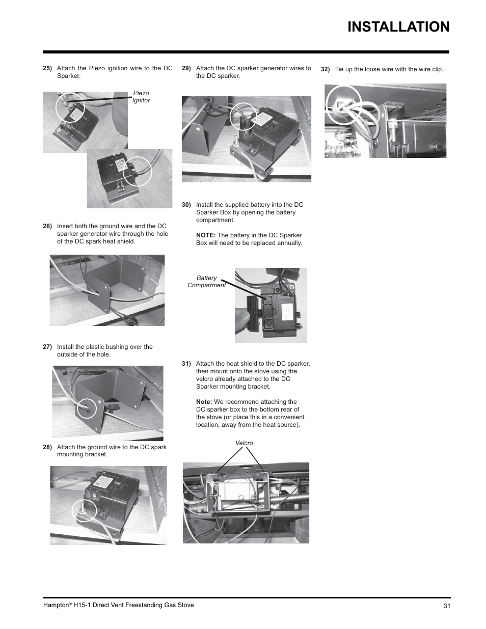 Installation | Hampton Direct H15-LP1 User Manual | Page 31 / 48