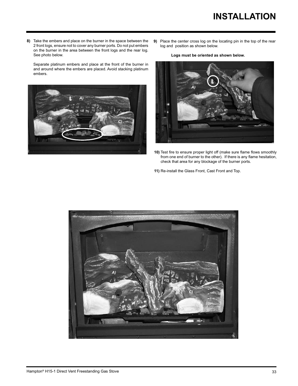 Installation | Hampton Direct H15-LP1 User Manual | Page 33 / 48