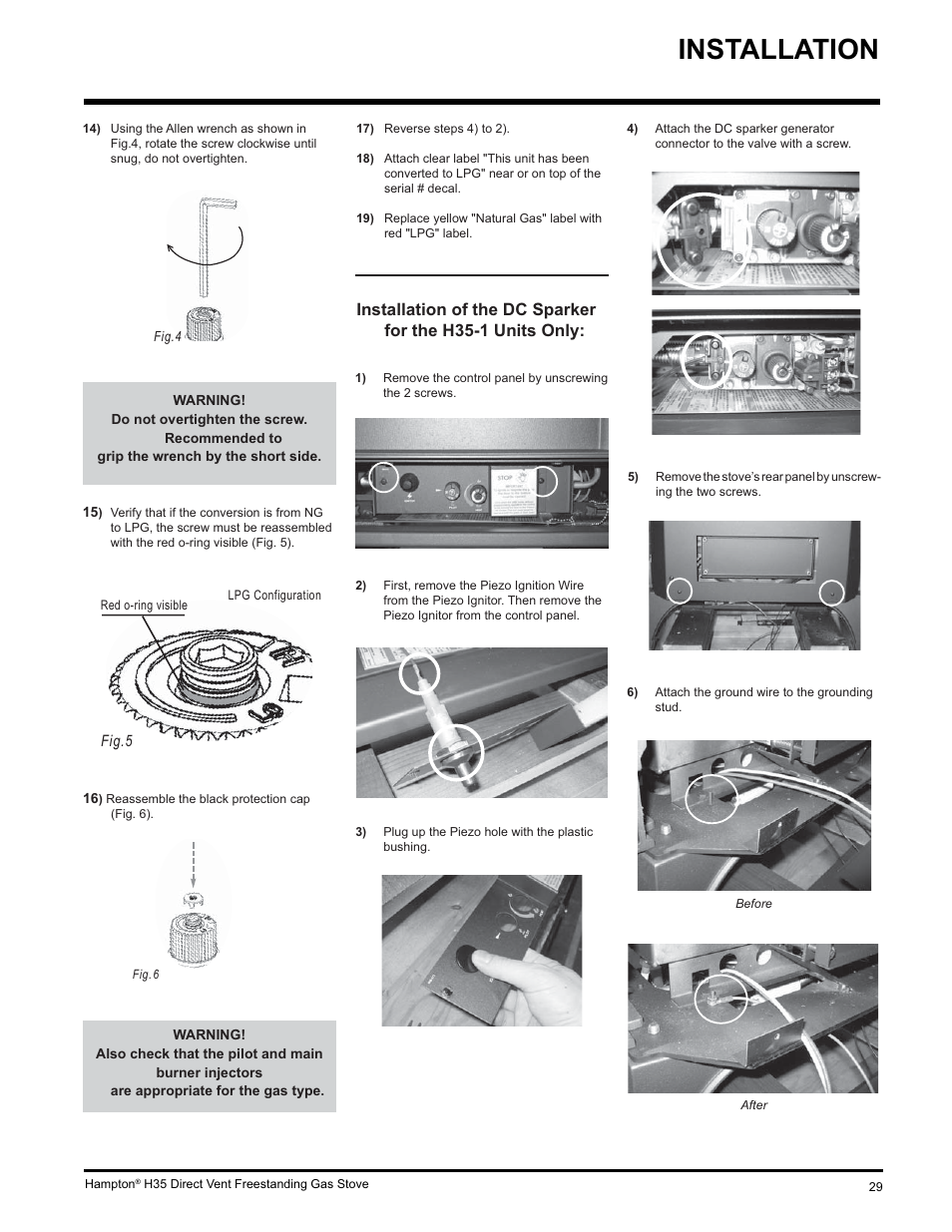 Installation | Hampton Direct H35-NG1 User Manual | Page 29 / 48