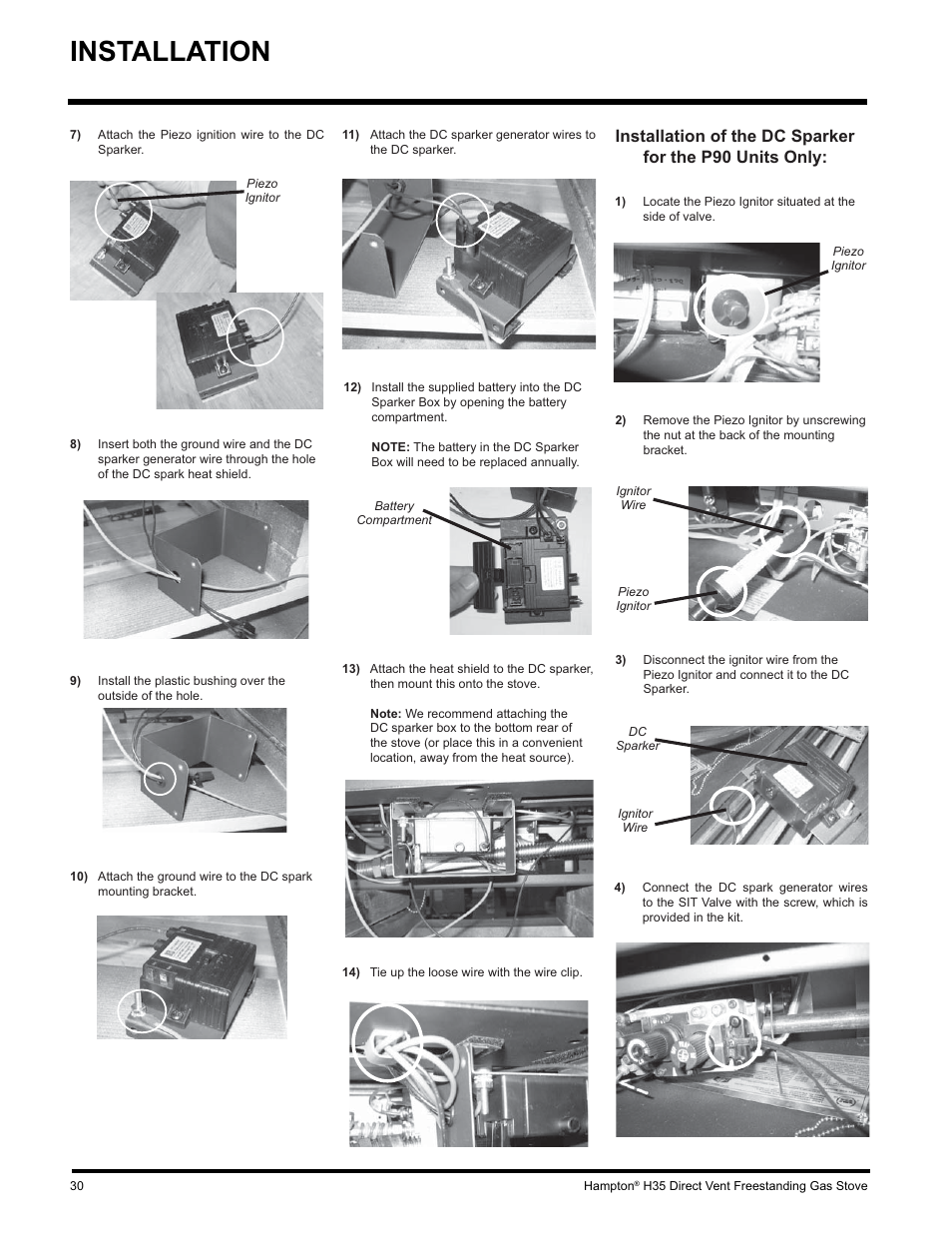 Installation | Hampton Direct H35-NG1 User Manual | Page 30 / 48