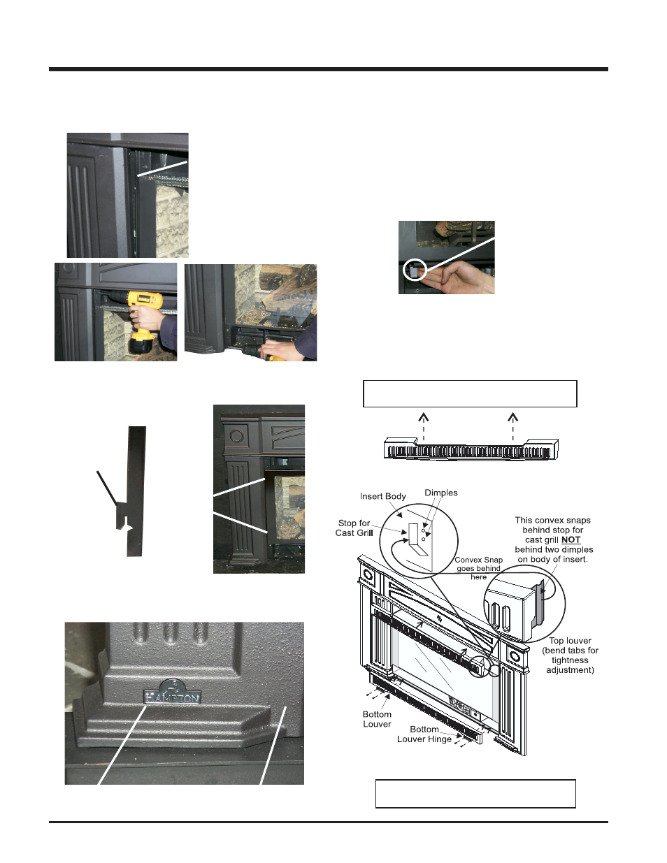 Installation, Hampton cast faceplate grill installation | Hampton Direct U32-LP2 User Manual | Page 14 / 28