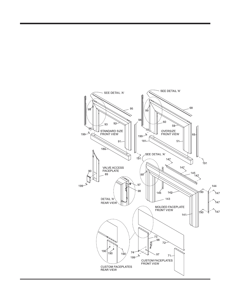 Parts list, Faceplate assembly | Hampton Direct U32-LP2 User Manual | Page 25 / 28