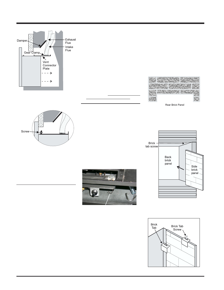 Installation, Optional brick panel, Gas pipe pressure testing | Gas insert aeration system | Hampton Direct U32-LP2 User Manual | Page 8 / 28