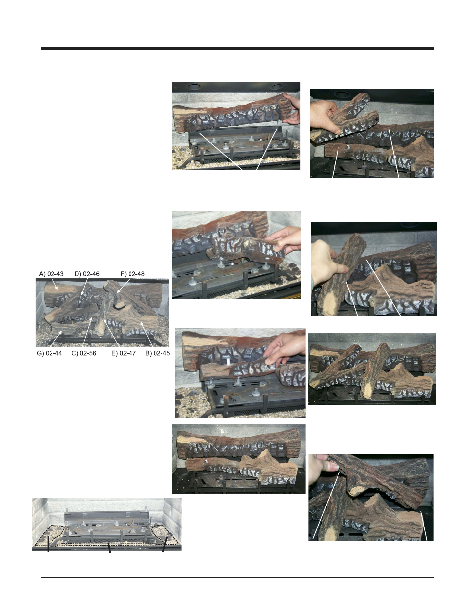 Installation, Log set installation | Hampton Direct U32-LP2 User Manual | Page 9 / 28