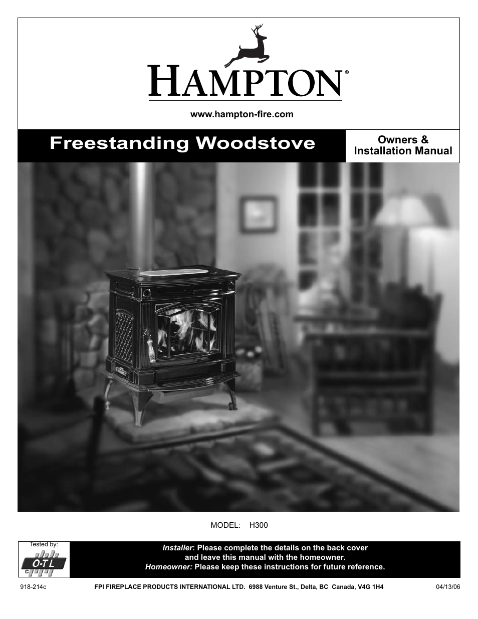 Hampton Direct H300 User Manual | 32 pages
