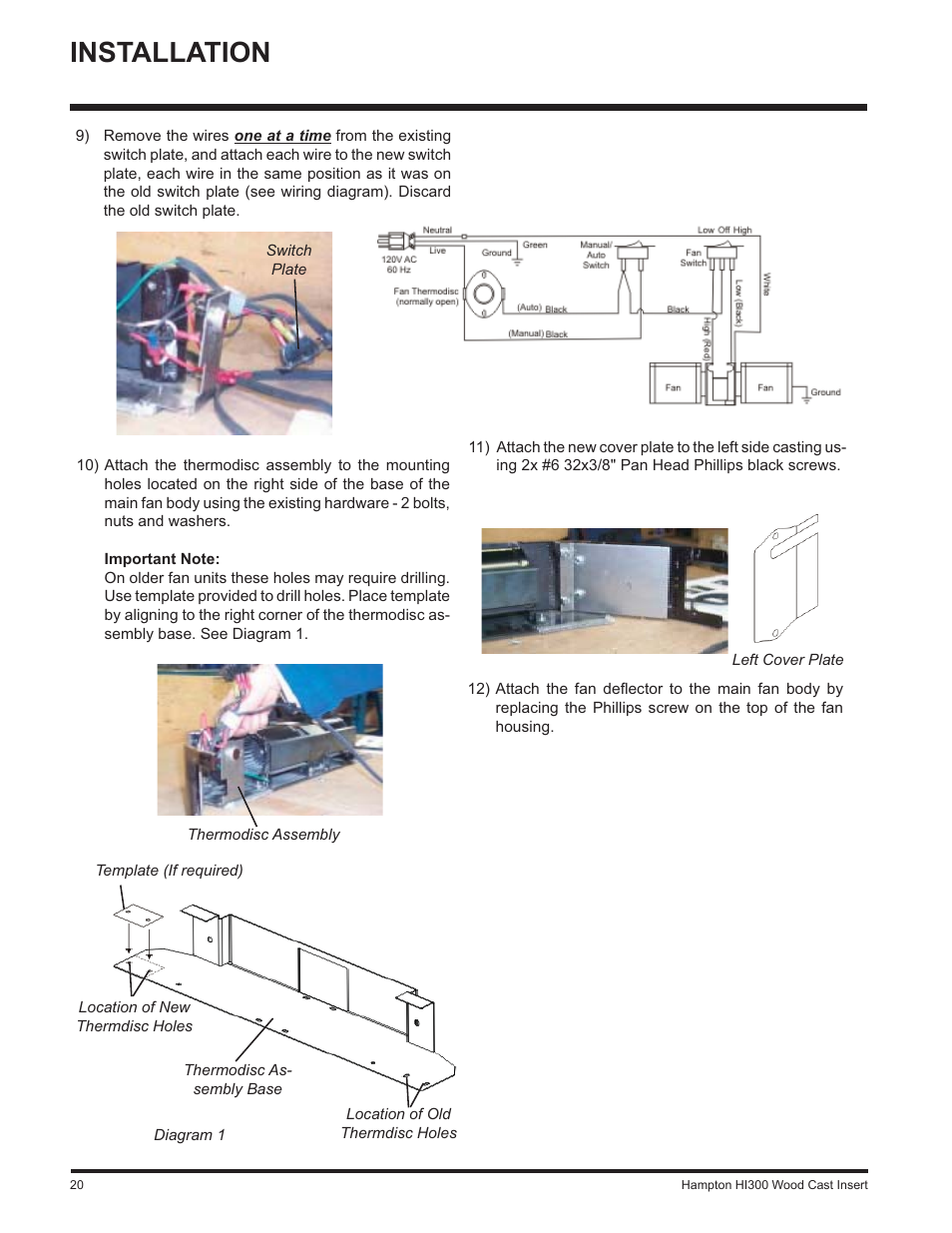 Installation | Hampton Direct HI300 User Manual | Page 20 / 32