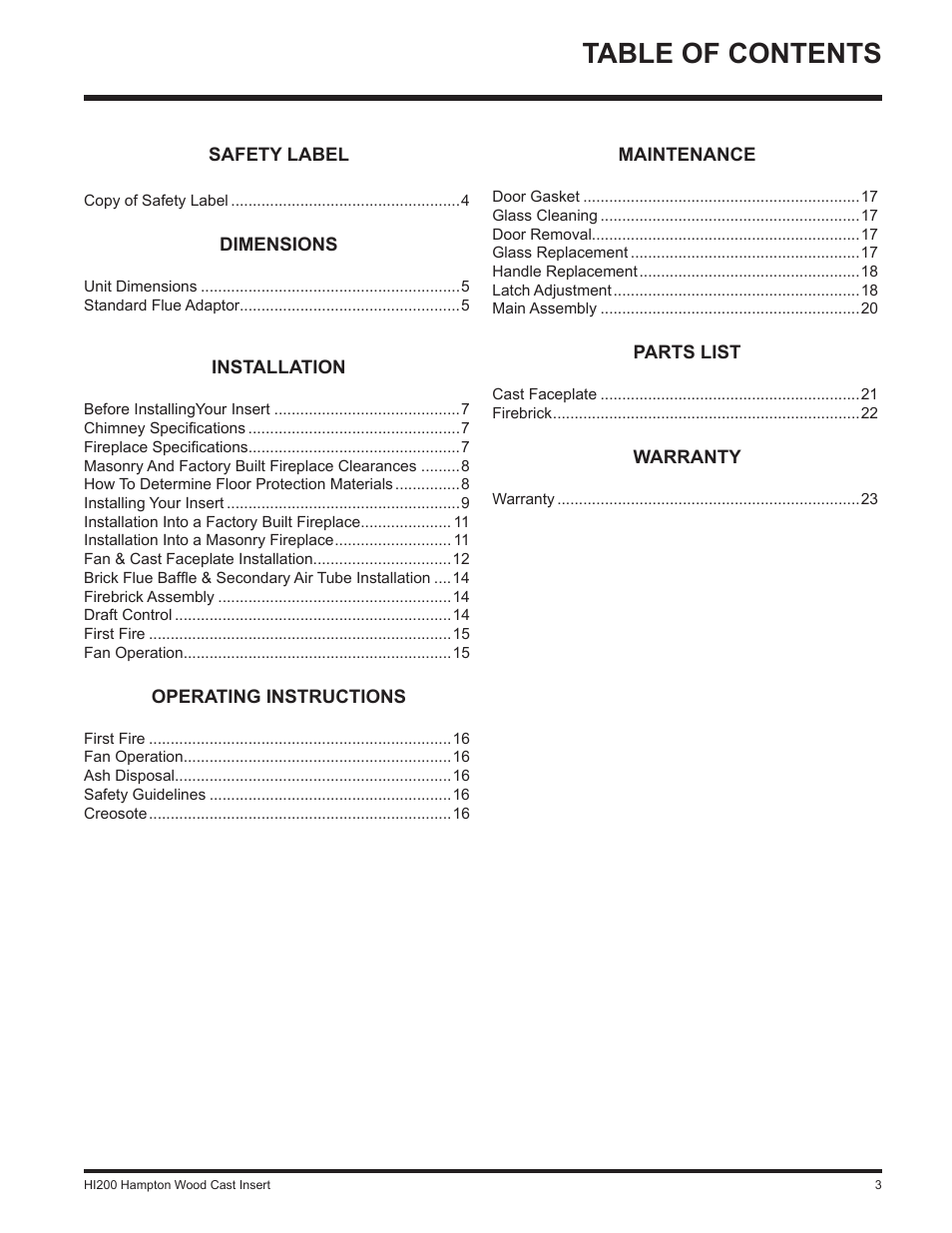 Hampton Direct Wood Insert HI200 User Manual | Page 3 / 24