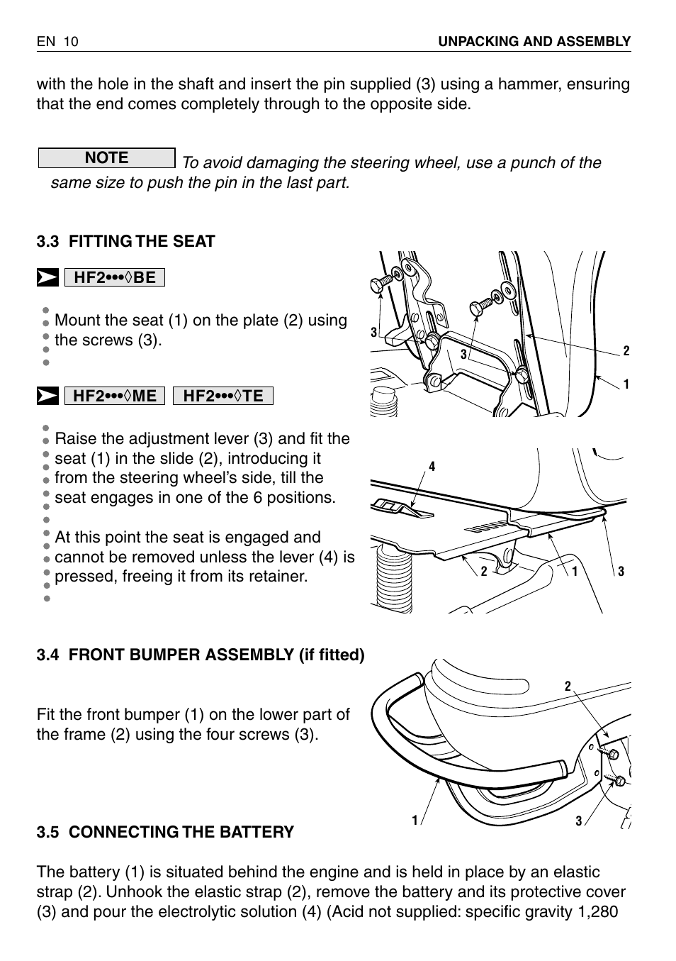 HONDA HF2315SBE User Manual | Page 11 / 65