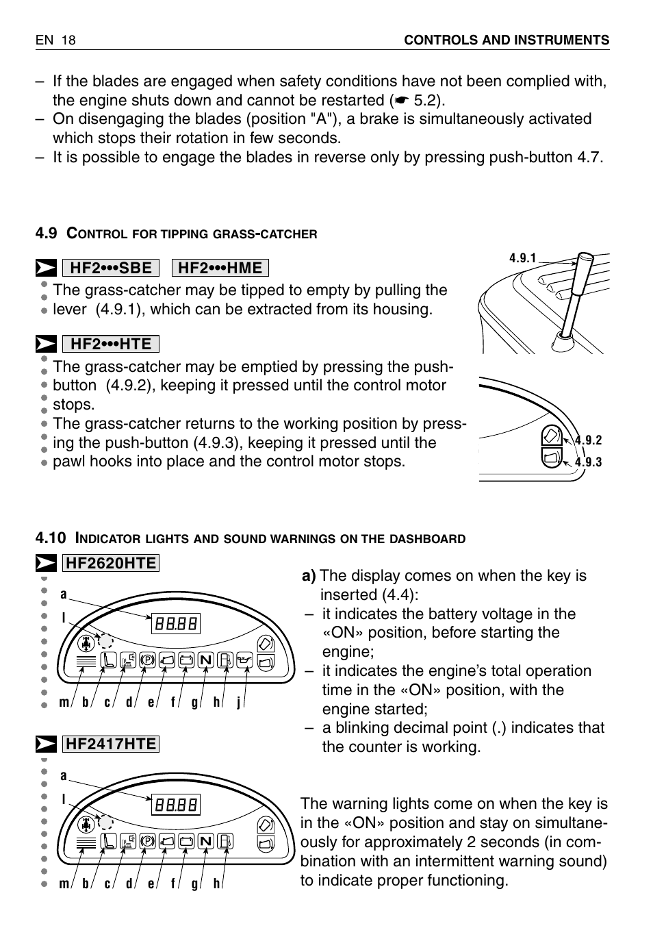 HONDA HF2315SBE User Manual | Page 19 / 65