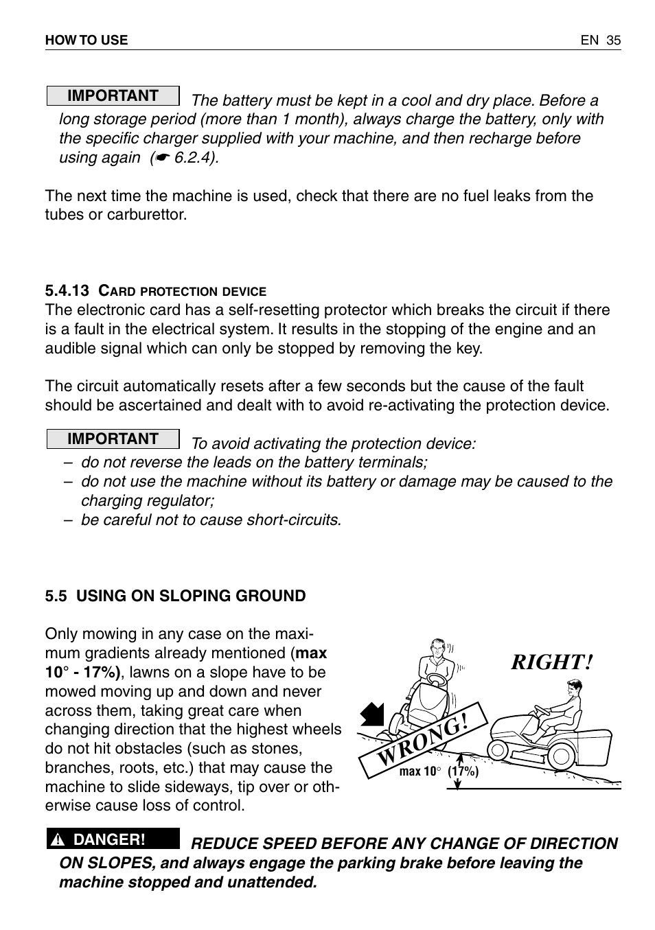 Wrong! right | HONDA HF2315SBE User Manual | Page 36 / 65