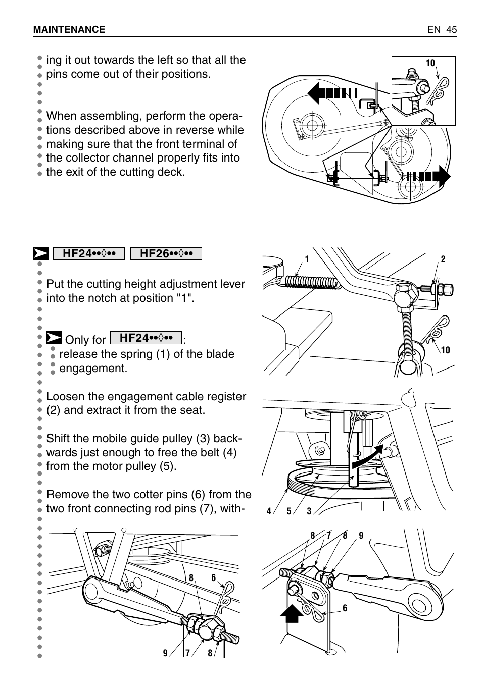 HONDA HF2315SBE User Manual | Page 46 / 65