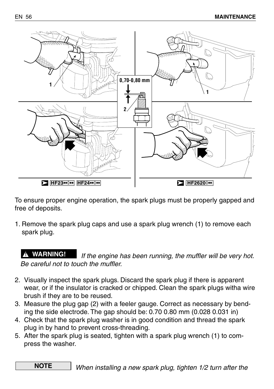 HONDA HF2315SBE User Manual | Page 57 / 65