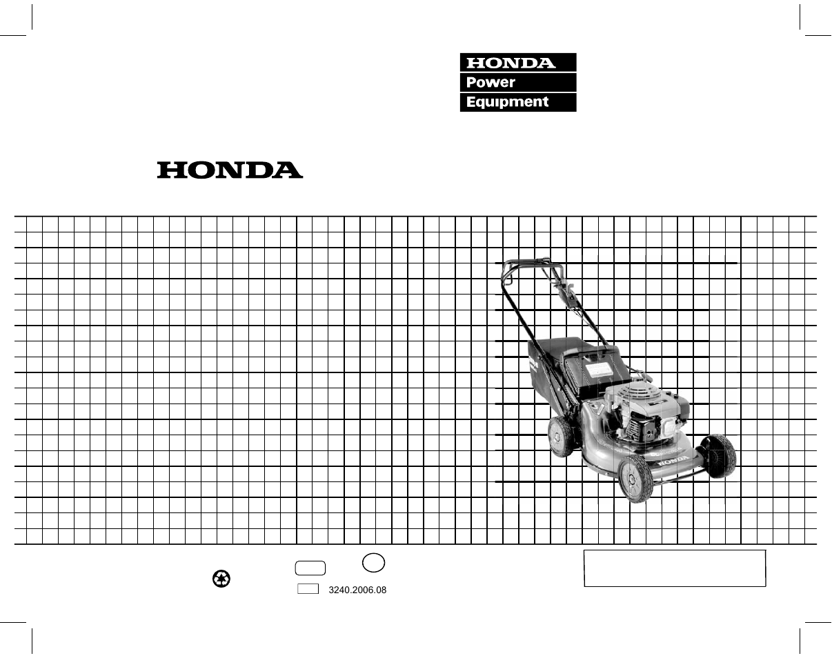 Owner’s manual, Rotary mower hrc216hxa | HONDA HRC216HXA User Manual | Page 84 / 84