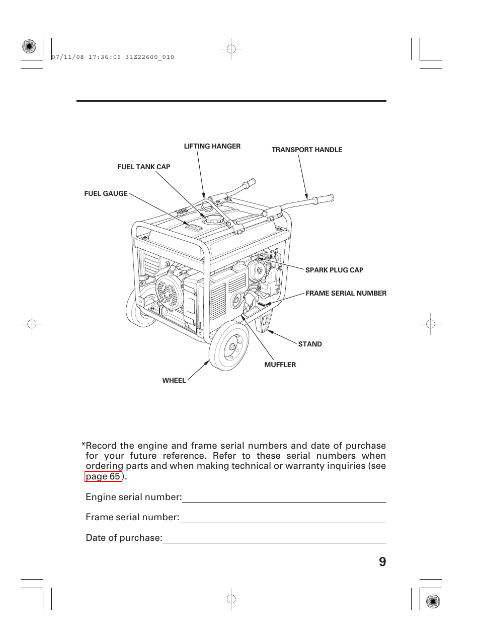 HONDA EB5000X User Manual | Page 11 / 71