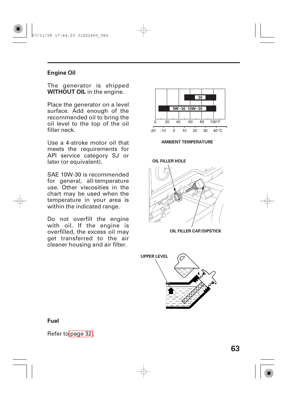 Engine oil, Fuel | HONDA EB5000X User Manual | Page 65 / 71