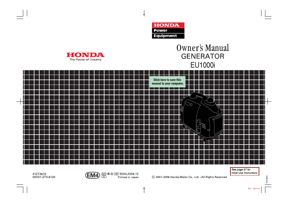 HONDA EU 1000i User Manual | 75 pages