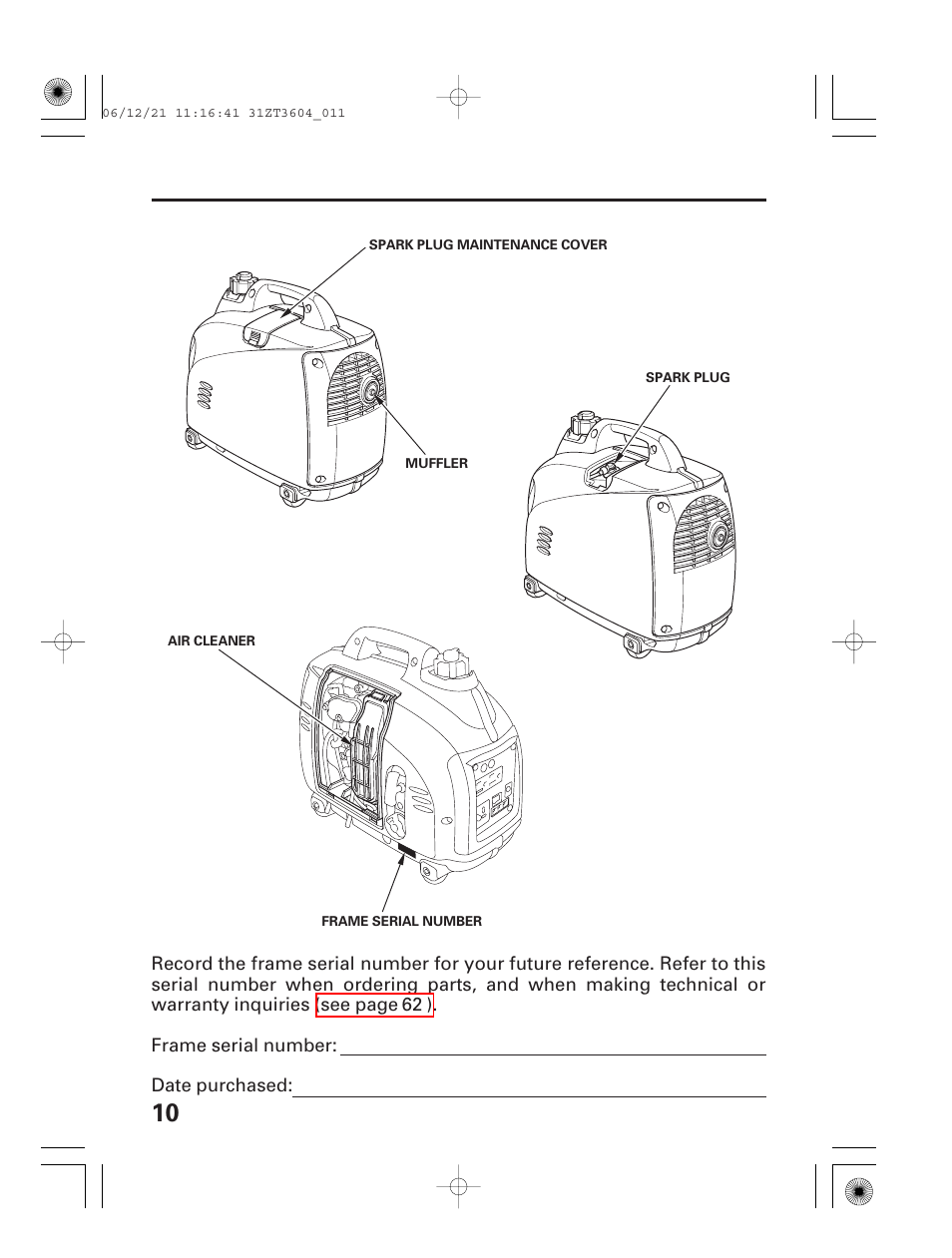 HONDA EU 1000i User Manual | Page 12 / 75