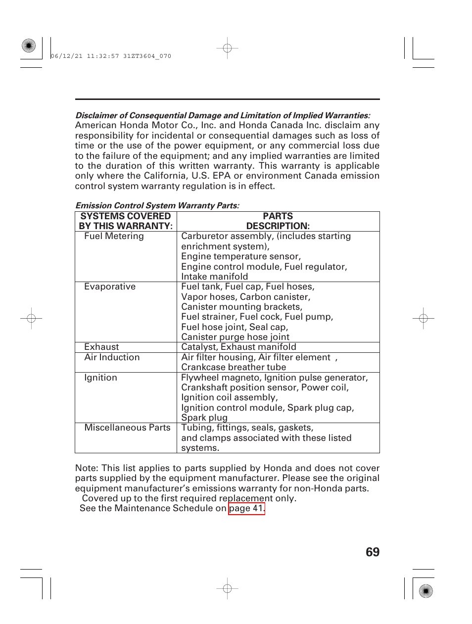 HONDA EU 1000i User Manual | Page 71 / 75