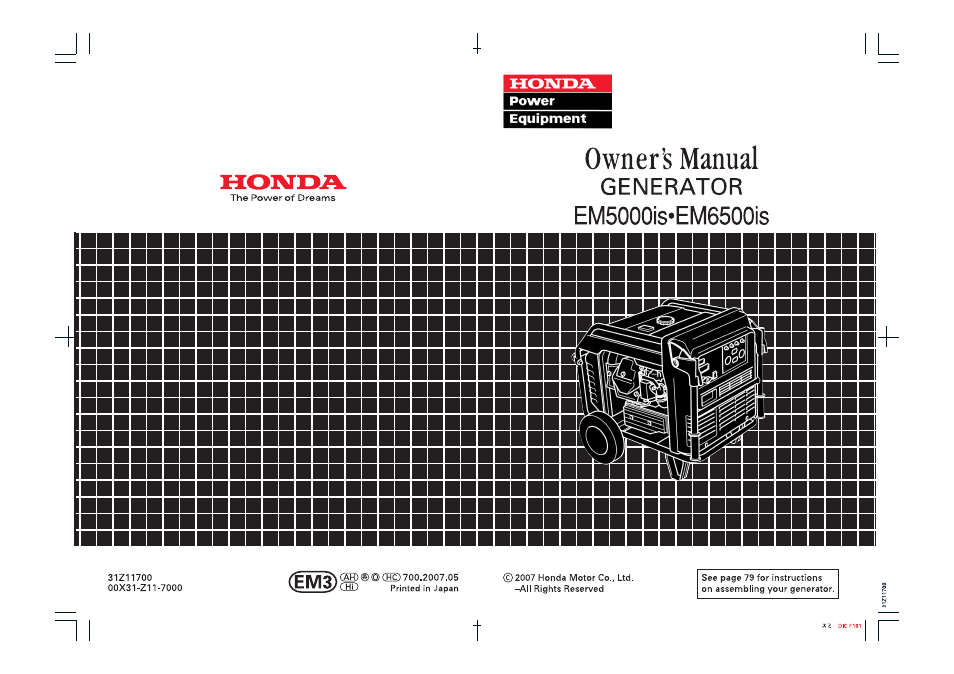 HONDA EM6500is User Manual | Page 100 / 100