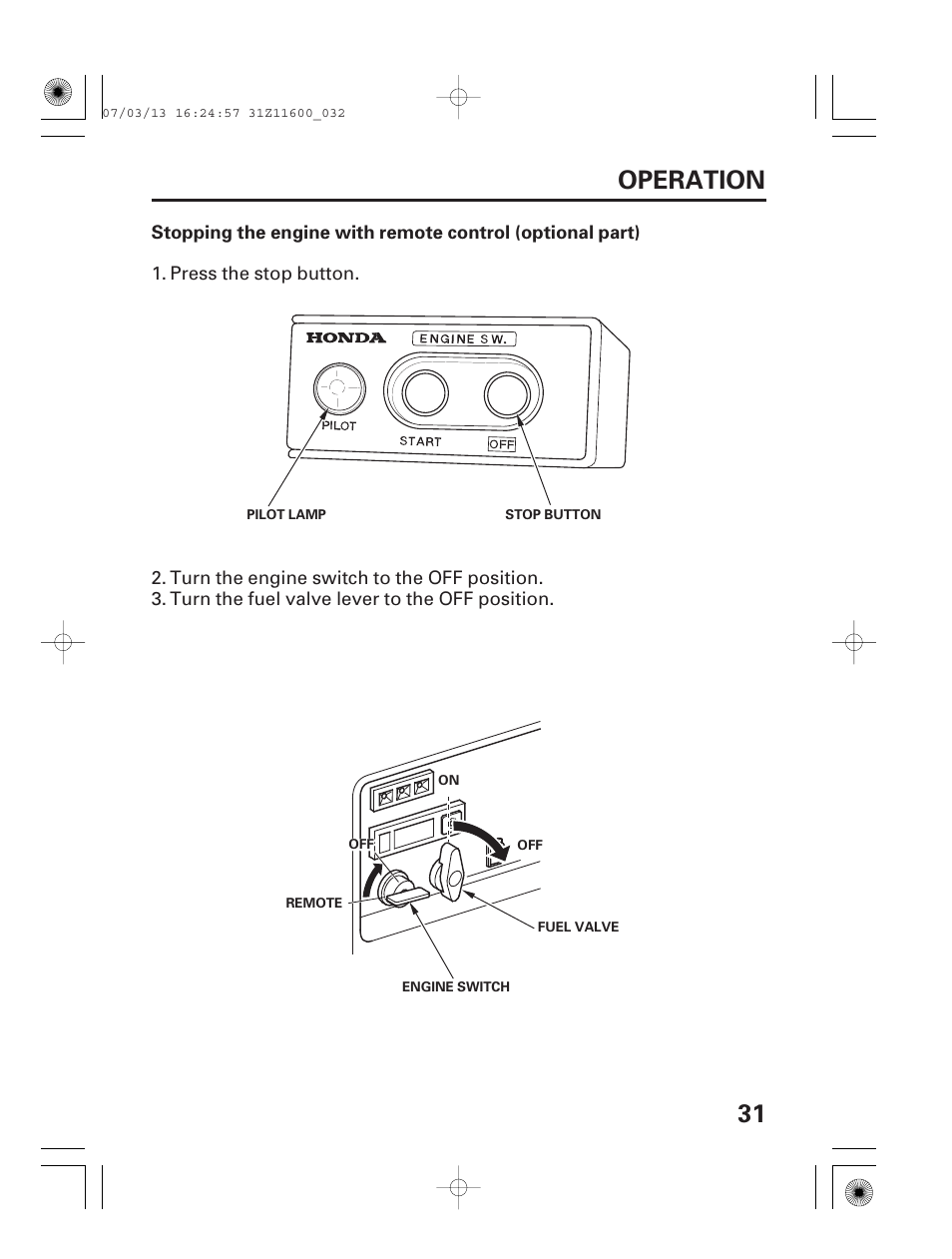 31 operation | HONDA EM6500is User Manual | Page 33 / 100