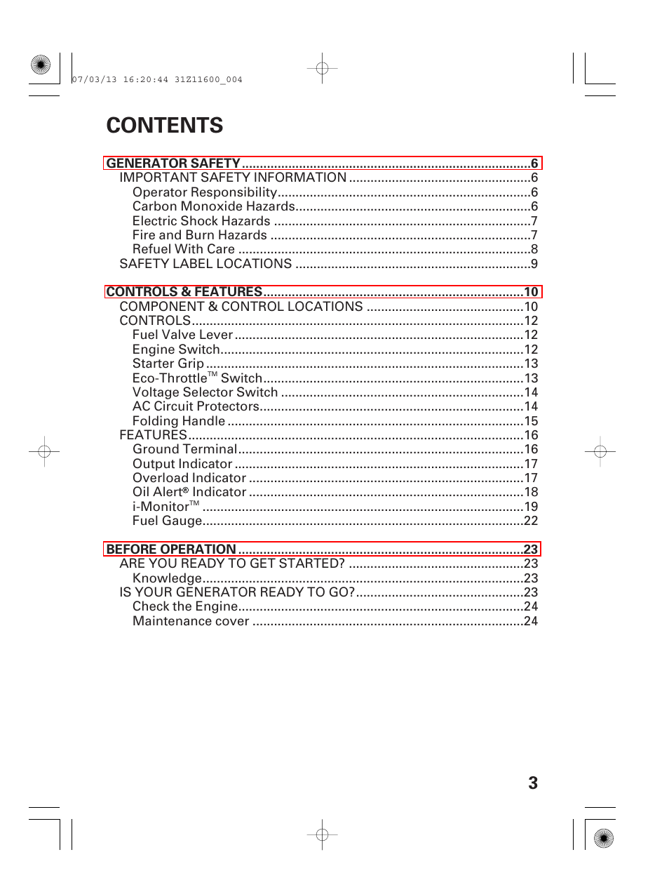 HONDA EM6500is User Manual | Page 5 / 100