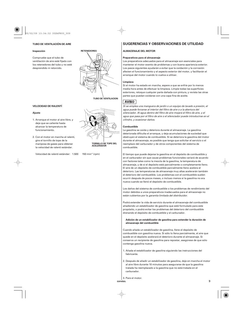 HONDA GX120 User Manual | Page 38 / 43