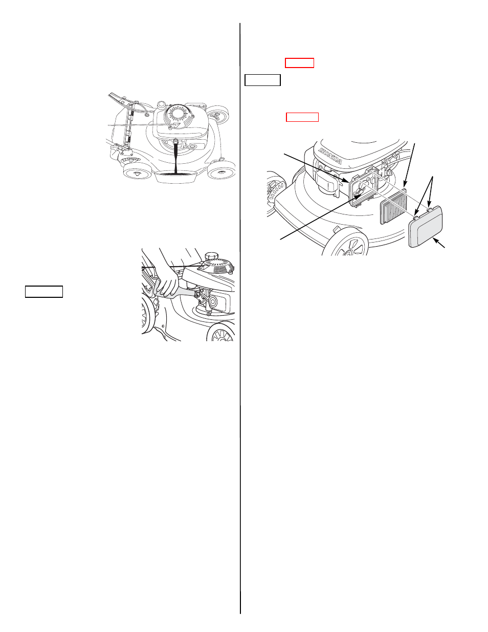 Engine oil change, Air cleaner service, Air cleaner (p. 12) | HONDA HRR216VKA User Manual | Page 12 / 24