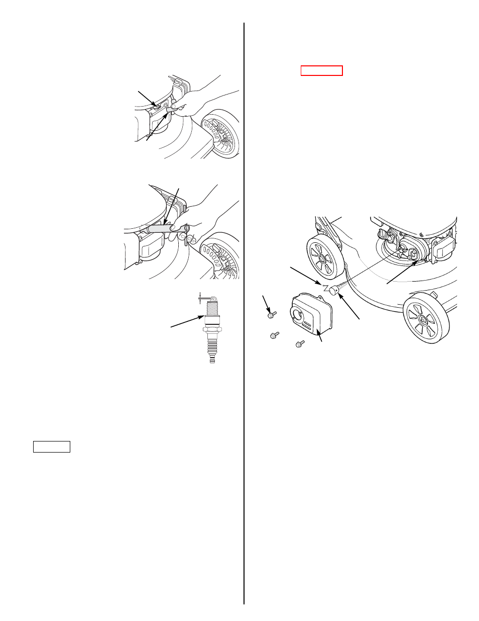 Spark plug service, Spark arrester (optional equipment), Blade control lever | HONDA HRR216VKA User Manual | Page 13 / 24