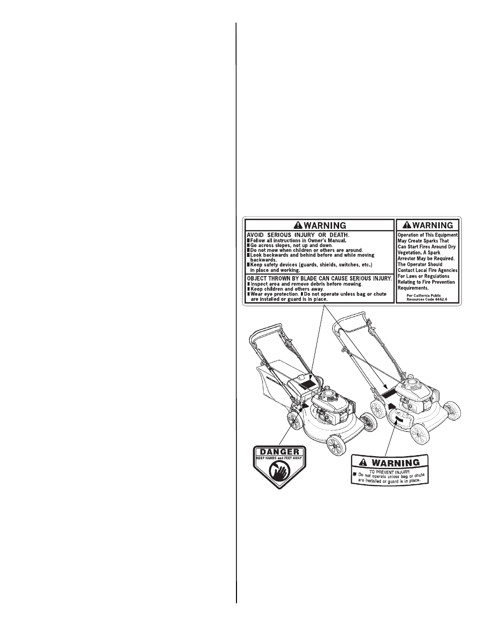 Lawn mower safety, Important message to parents, Safety label locations | HONDA HRR216VKA User Manual | Page 2 / 24