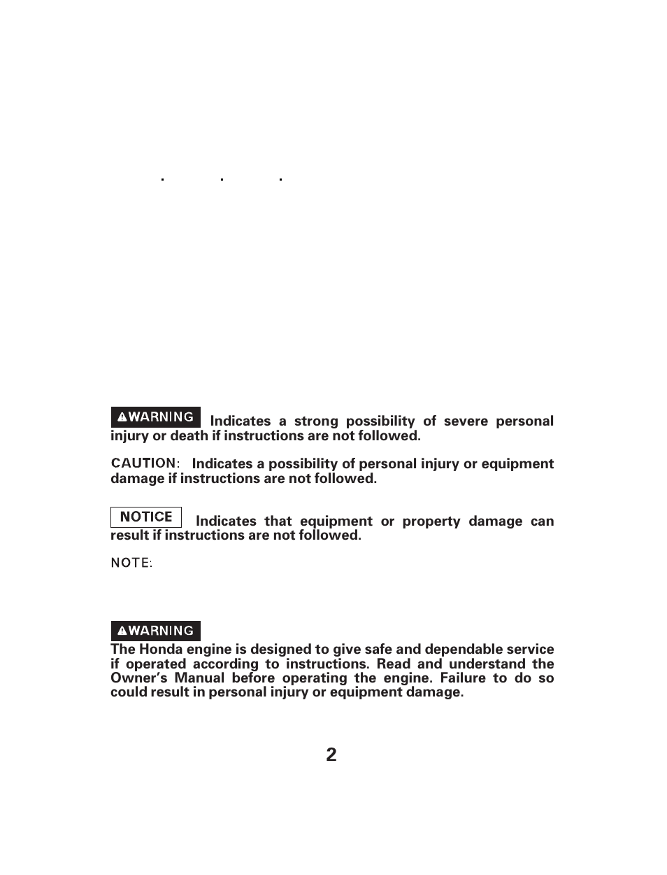 HONDA GX340 User Manual | Page 2 / 33