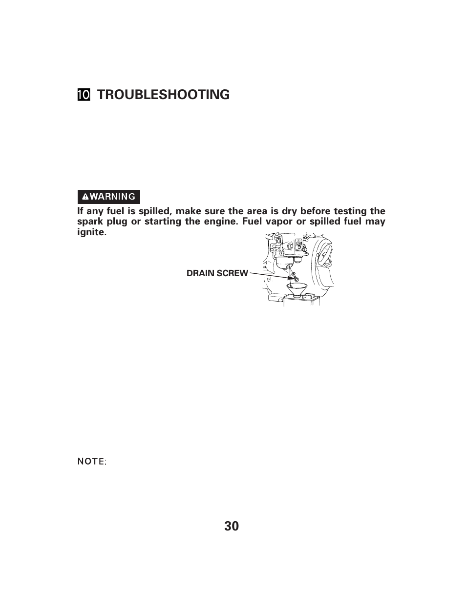 30 troubleshooting | HONDA GX340 User Manual | Page 30 / 33