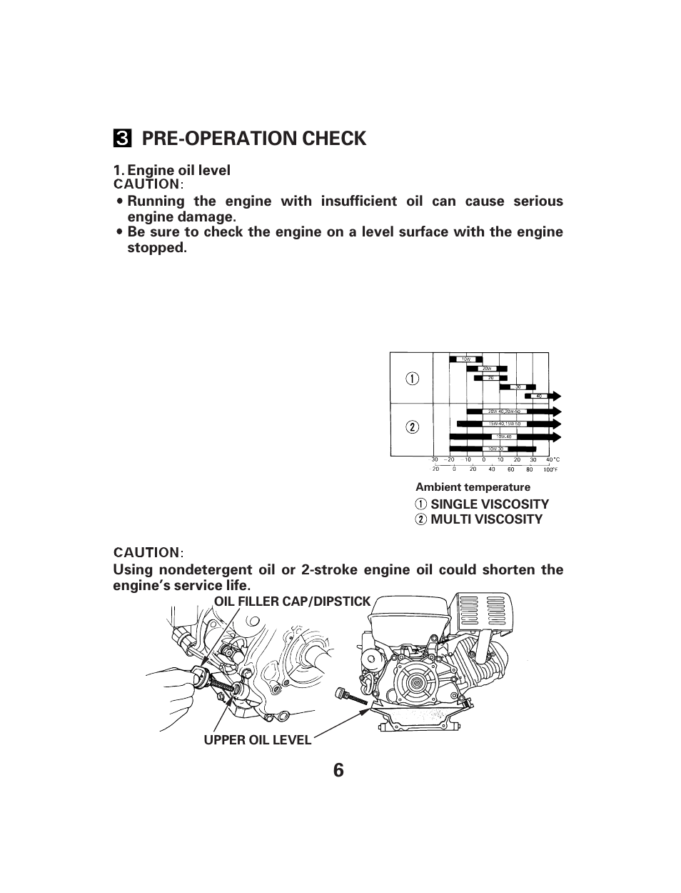 6pre-operation check | HONDA GX340 User Manual | Page 6 / 33