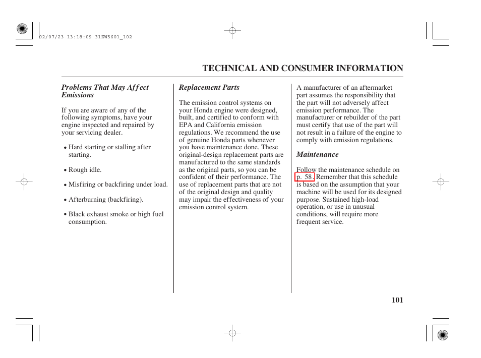 HONDA Outboard Motor BF130A User Manual | Page 103 / 116